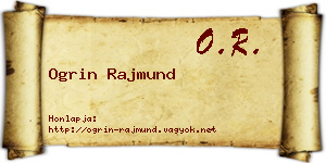 Ogrin Rajmund névjegykártya
